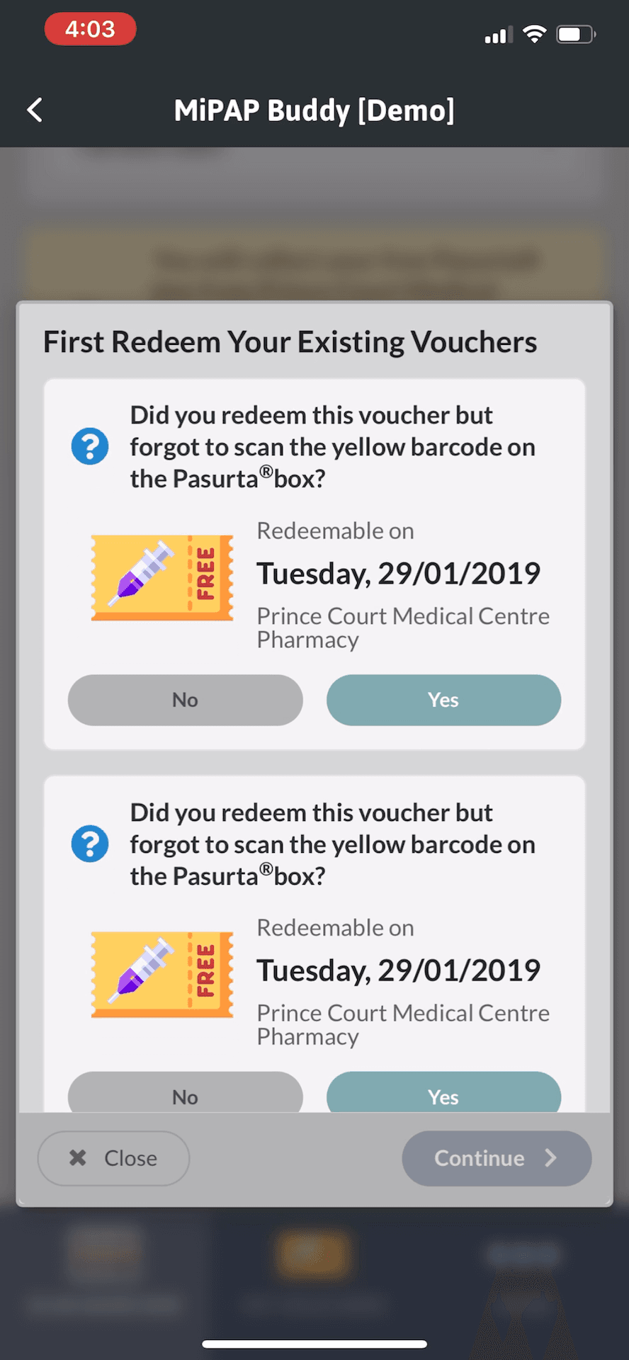 MiPAP unclaimed elapsed voucher